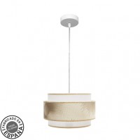 Distribuidor - Lâmpadas Diversas | Colgantes Moderno | COLGANTE NEPAL 3P 1XE27 BLANCO/ORO REGX30X30CM Ref: 227893001
